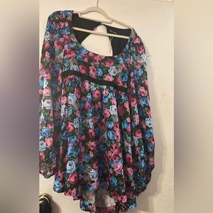 NWT  for the love & lemons backless floral  mini dress